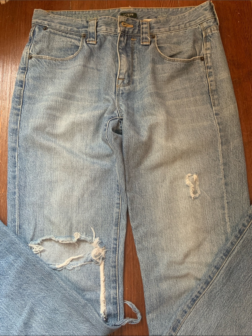 J Crew Factory boyfriend jeans RIPPED